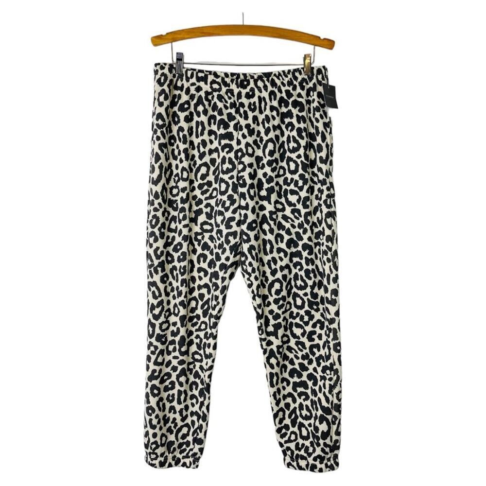 NEW Grayson Threads cream grey animal print joggers athlesiure pants XL